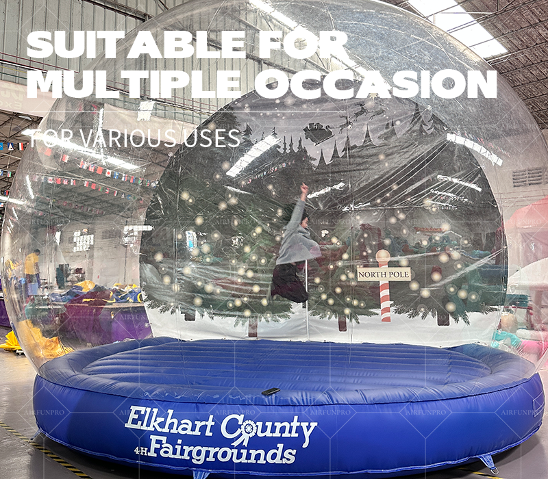 Advertising Inflatable Snow Globe Ball for Kids Adults-Outdoor Christmas Party Blower-Inflated Digital Event Ball Waterproof UV