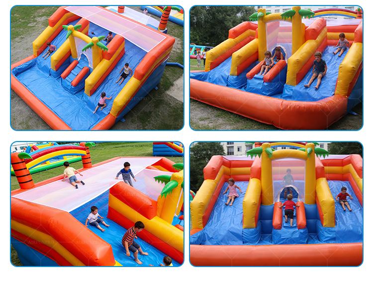 Tropical Rainbow Multi-Lane Inflatable Water Slide