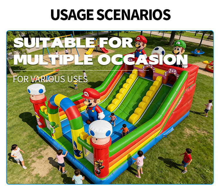 Custom-Size Mario Inflatable Slide | Ideal for Amusement Parks