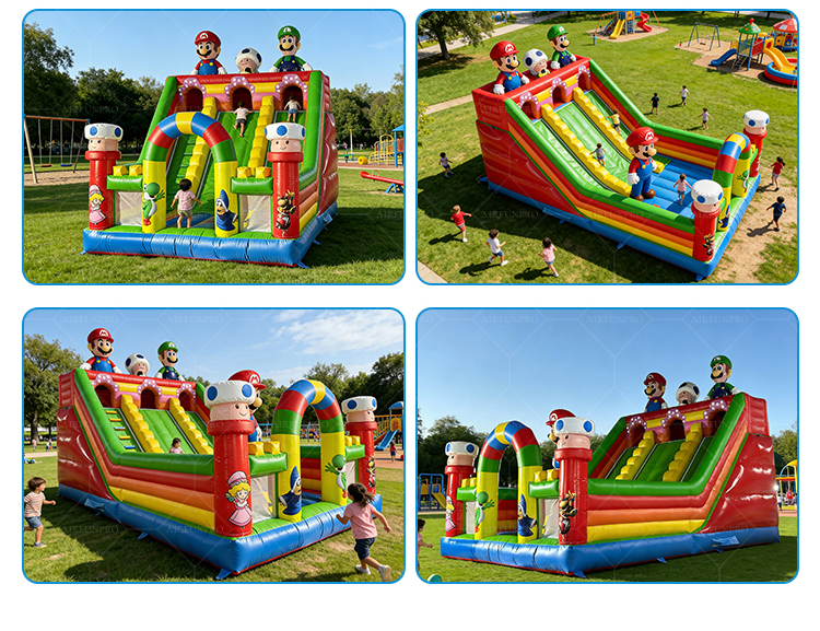 Custom-Size Mario Inflatable Slide | Ideal for Amusement Parks