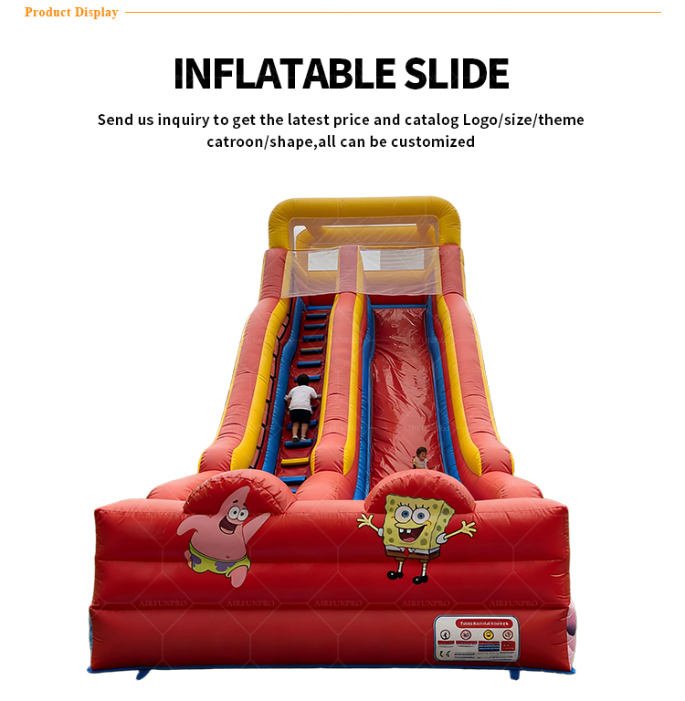 Custom-Size SpongeBob Inflatable Slide Certified Safe, Kid-Approved