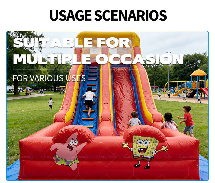 Custom-Size SpongeBob Inflatable Slide Certified Safe, Kid-Approved