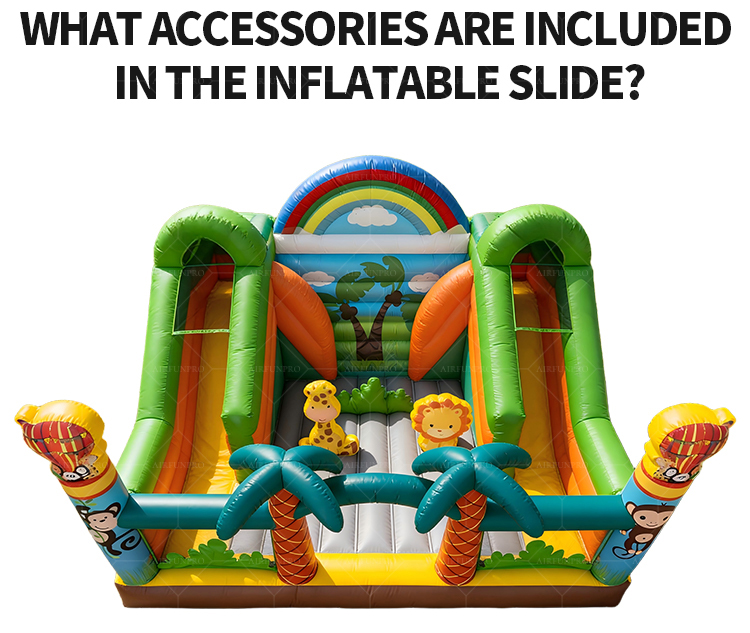 Jungle Animal Themed Multi-Lane Inflatable Slide | EN14960 Certified