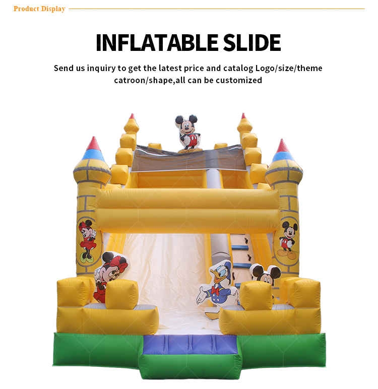Mickey Mouse Castle Themed Inflatable Slide | EN14960 Certified