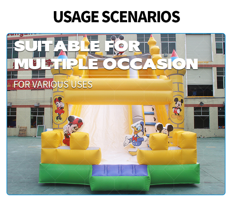 Mickey Mouse Castle Themed Inflatable Slide | EN14960 Certified