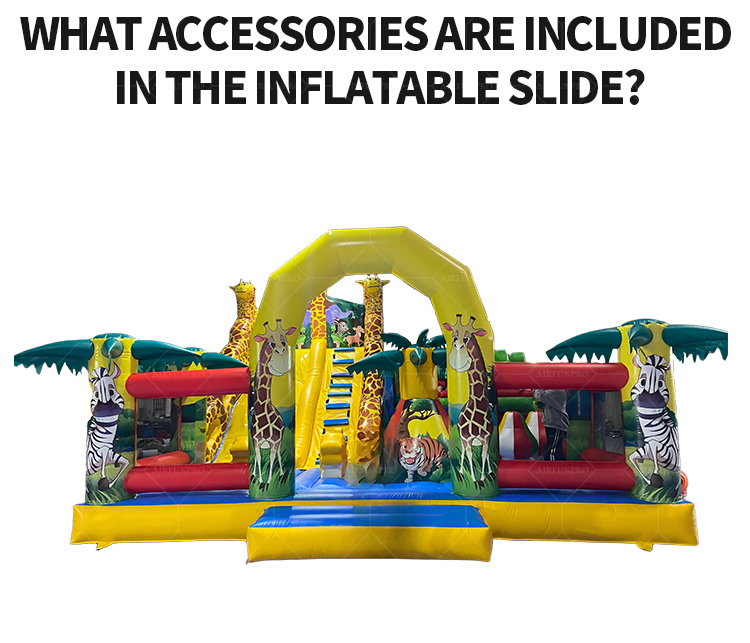 Giraffe Tower Inflatable Slide Jungle Animal Themed Inflatable Water/Dry Slide