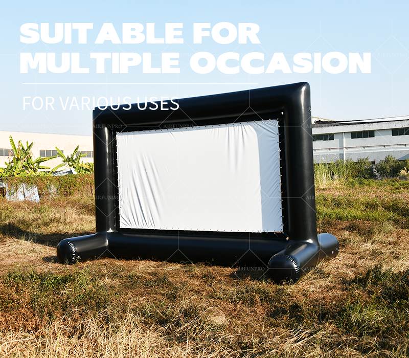 Portable Outdoor Inflatable Balloon Movie Screen for Drive-in Theater Party Use-Waterproof 6×4m Size UV Printed