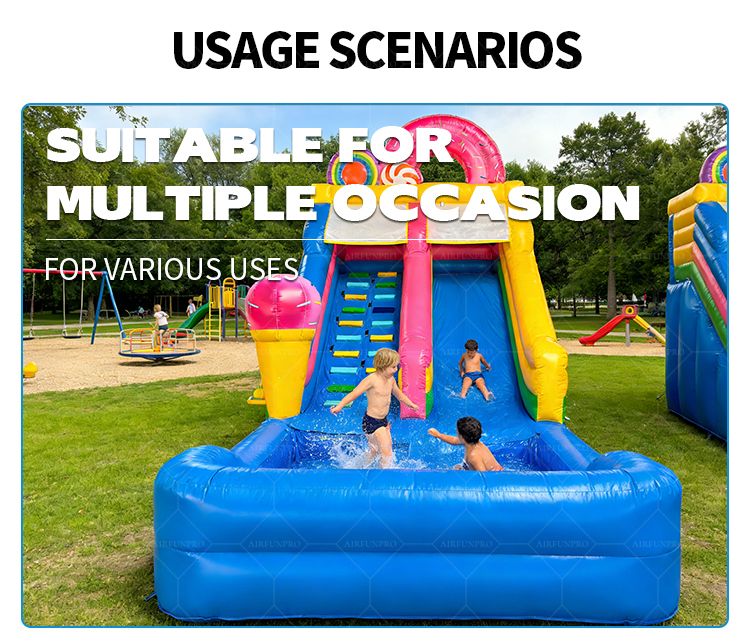 Factory Custom Kid Party Game Hot Sale AirFunPro Giant PVC Inflatable Water Slides Backyard Castle Bouncy Jumping Bouncer Pool