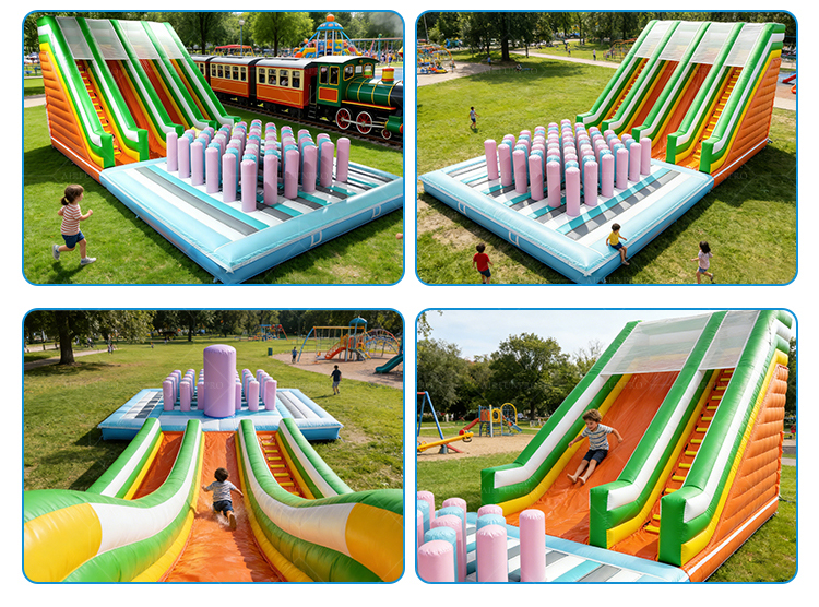 AirFunPro Giant PVC Inflatable Water Slide Castle with Bouncy Jumping Areas for Kid Party Games-Hot Sale