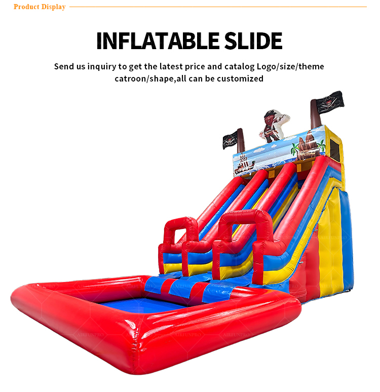 AirFunPro Giant PVC Inflatable Water Slide Castle with Bouncy Area for Kid Parties