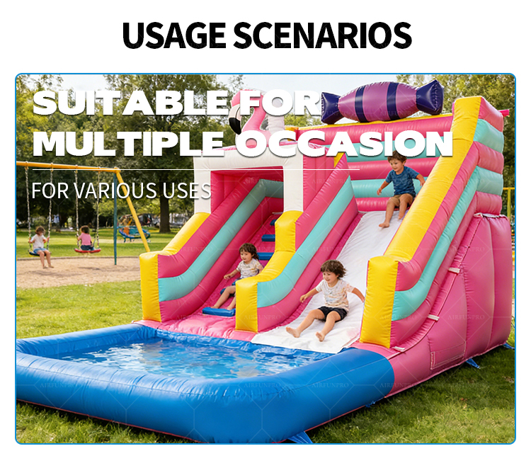Giant PVC Inflatable Bouncy Castle with Slide and Pool Commercial Jumping Castle for Event Rental