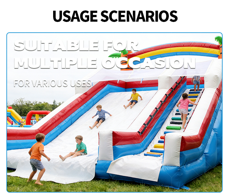 Commercial-Grade Mermaid Dual-Lane Slide: 0.55mm Plato PVC, EN14960 Certified