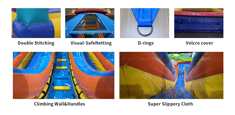 6m×4m×4m Rainbow Palm Dual-Lane Inflatable Slide: Tropical Thrills in Every Slide!