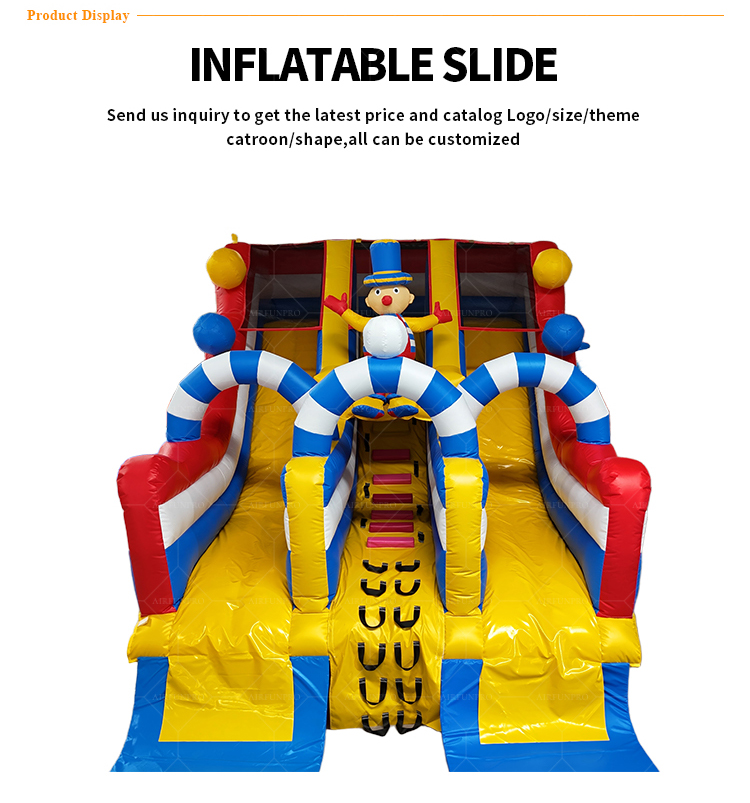 Circus Clown Dual-Lane Inflatable Slide: Step Right Up for Non-Stop Carnival Thrills