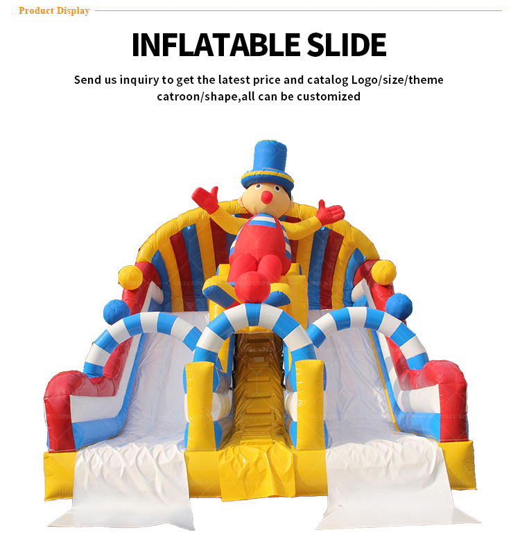 Commercial-Grade Giant Clown Dual-Lane Slide: 0.55mm Plato PVC