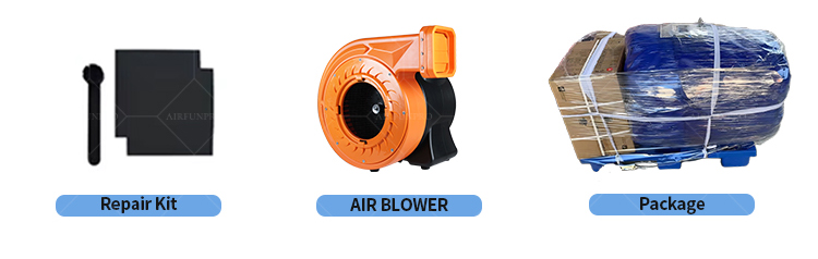 Blue Elephant Dual-Lane Inflatable Slide with Splash Pool