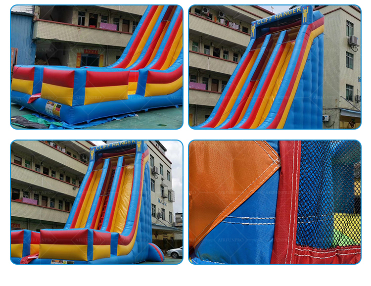 8m×5m×5.5m Cliff Hanger Triple-Lane Slide: 0.55mm Plato PVC, EN14960 Certified!