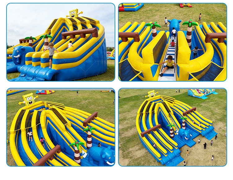 Custom-Size SpongeBob Multi-Lane Slide: 0.55mm Plato PVC, EN14960 Certified!