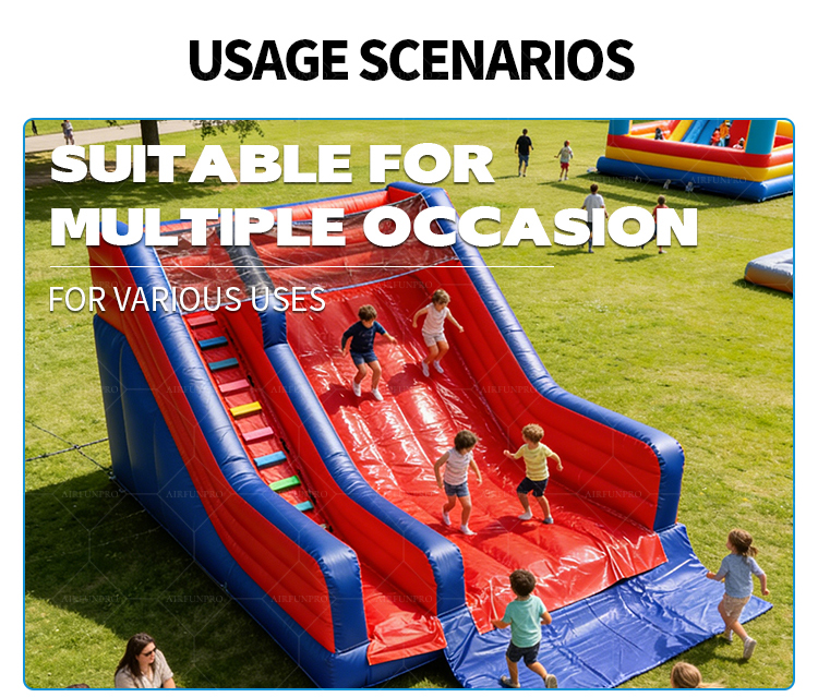 OEM/ODM Red-Blue Racing Slide: Reinforced Craftsmanship for Commercial Longevity!