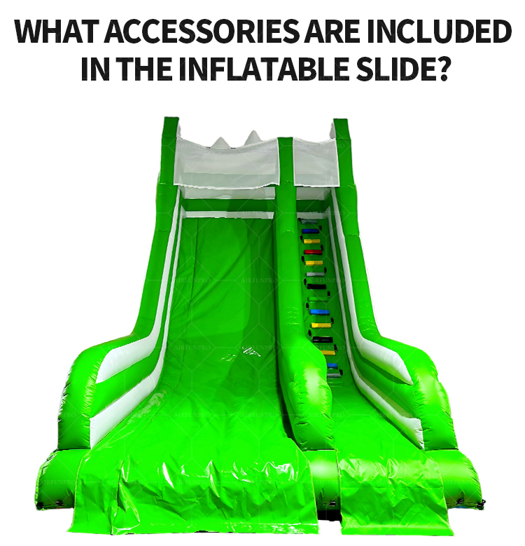 Vibrant Green Dual Slide: A Fresh Take on Classic Inflatable Fun!