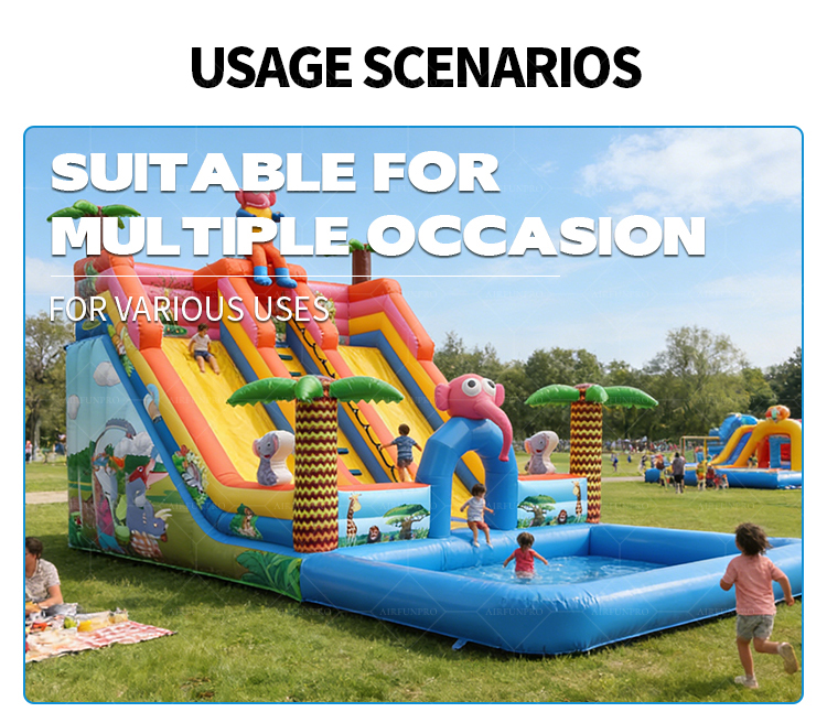 Jungle-Themed Inflatable Water Slide: Crafted for Joyful Family Playtime