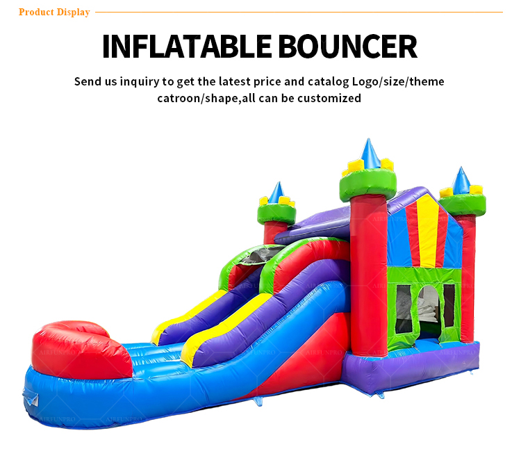 Commercial Amusement Park Inflatable Obstacle Course Jumping Castle PVC Material Customizable Size for Parties Events With Slide