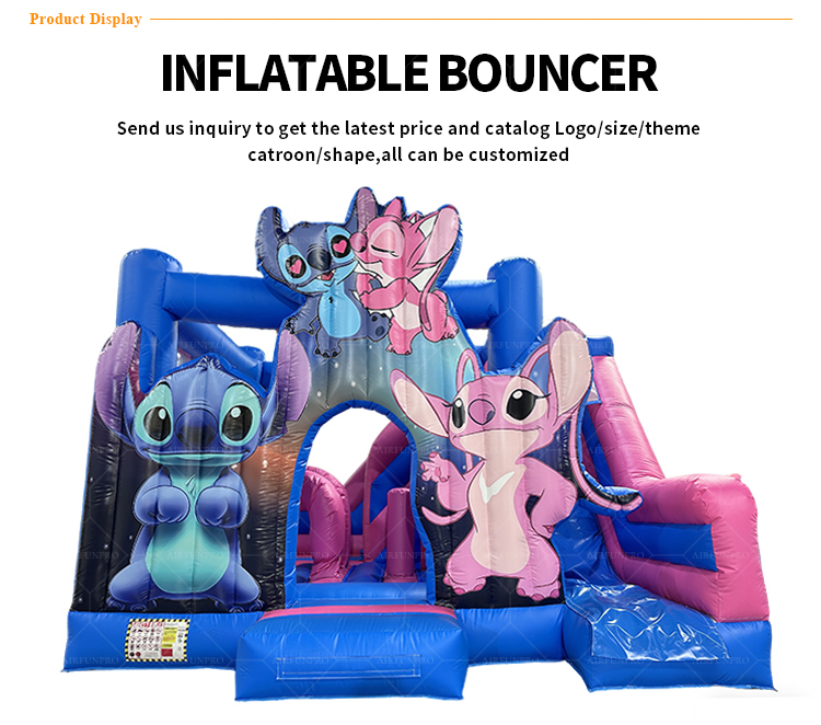 Inflatable Bouncy House with Slide Eco-Friendly PVC Material Customizable Size for Commercial Party Use