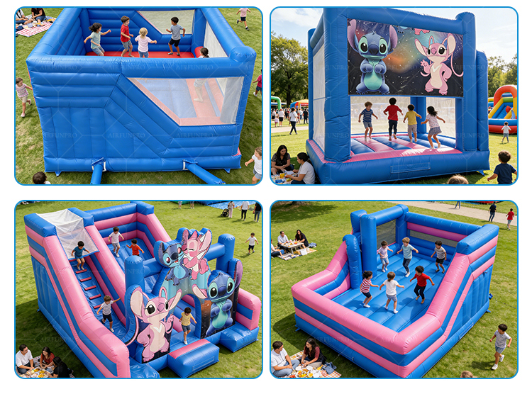 Inflatable Bouncy House with Slide Eco-Friendly PVC Material Customizable Size for Commercial Party Use