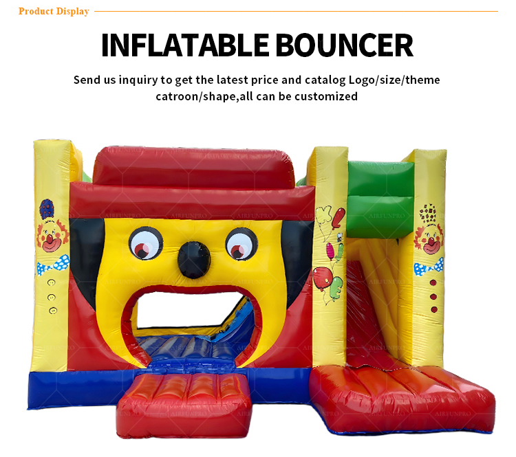 PVC Tarpaulin Castle Inflatable Bounce House with Slide Eco-Friendly Customizable Size for Parties