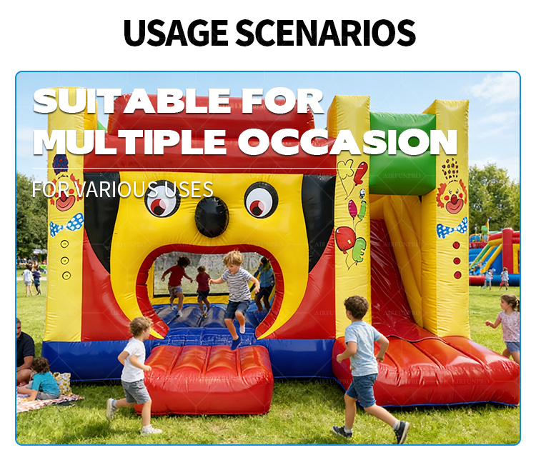 PVC Tarpaulin Castle Inflatable Bounce House with Slide Eco-Friendly Customizable Size for Parties