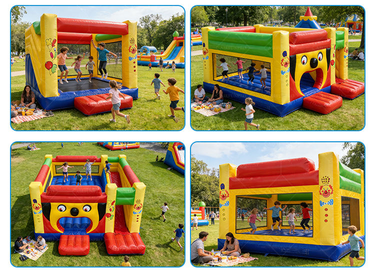 PVC Tarpaulin Castle Inflatable Bounce House with Slide Eco-Friendly Customizable Size for Parties