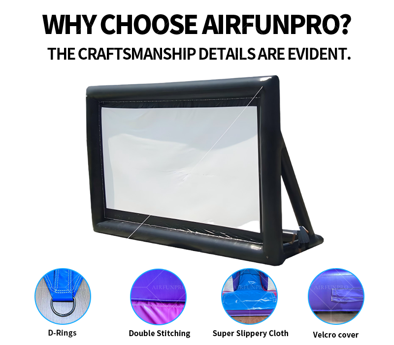 Portable Waterproof Windproof Inflatable Outdoor Projector Screen for Drive-In Movie Theaters