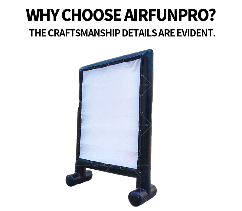 Outdoor Digital Waterproof Inflatable Projection Screen Portable Movie Screen for Event Use 8-10ft Dimensions
