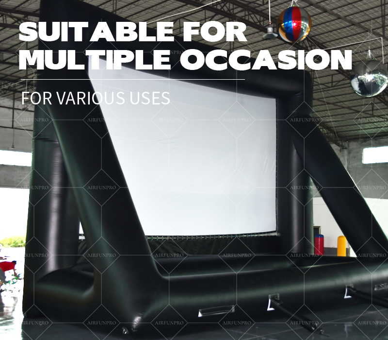 Giant PVC Inflatable Waterproof Cinema Screen 8-10ft Portable for Party Live Broadcast for Football Matches