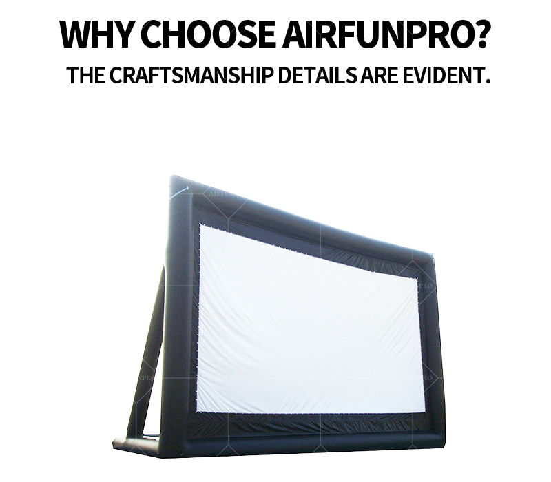 Giant PVC Waterproof Inflatable Cinema Screen 8-10ft Dimensions Portable Outdoor Event Display for Live Sports for Matches