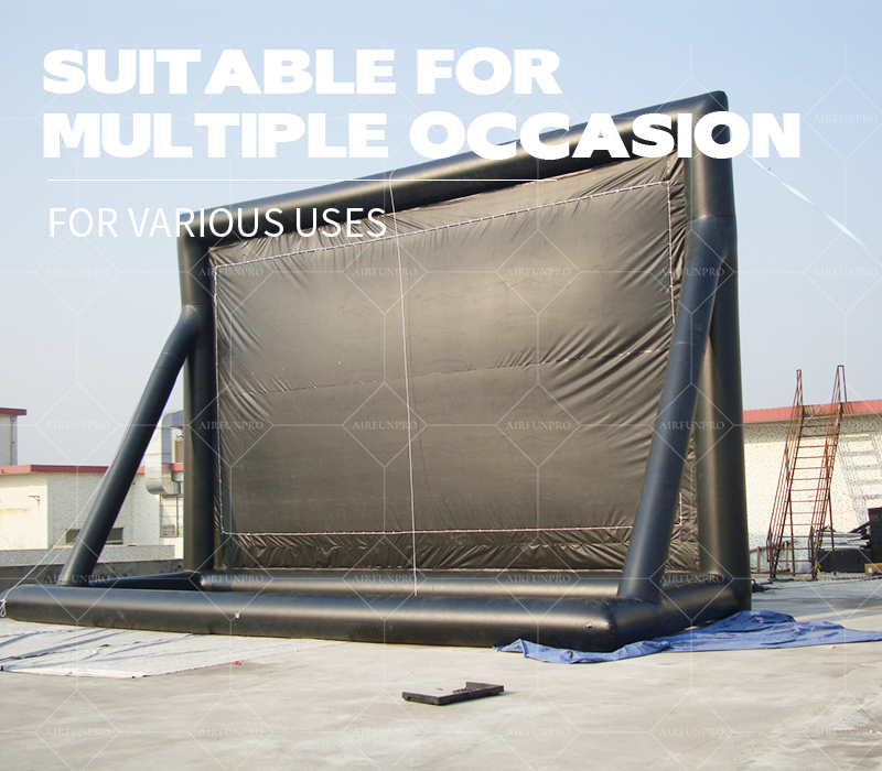 Giant PVC Waterproof Inflatable Cinema Screen 8-10ft Dimensions Portable Outdoor Event Display for Live Sports for Matches