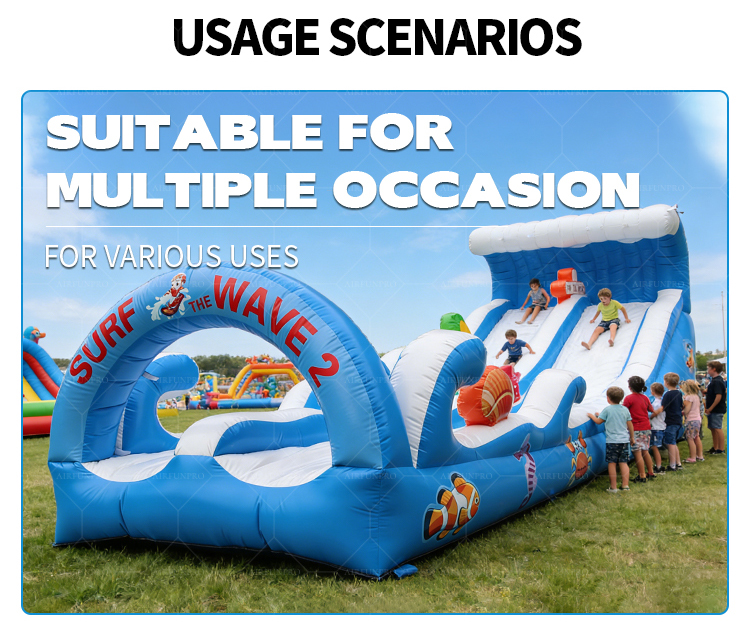 Blue Ocean Themed Inflatable Slide: Non-Stop Fun for Beach