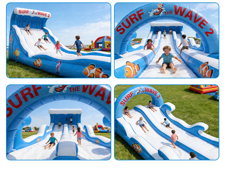 Blue Ocean Themed Inflatable Slide: Non-Stop Fun for Beach