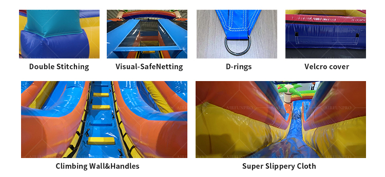 Rainbow Multi-Lane Inflatable Slide: A Color Explosion of Non-Stop Fun!