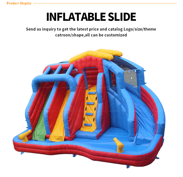 Rainbow Multi-Lane Inflatable Slide: A Color Explosion of Non-Stop Fun!