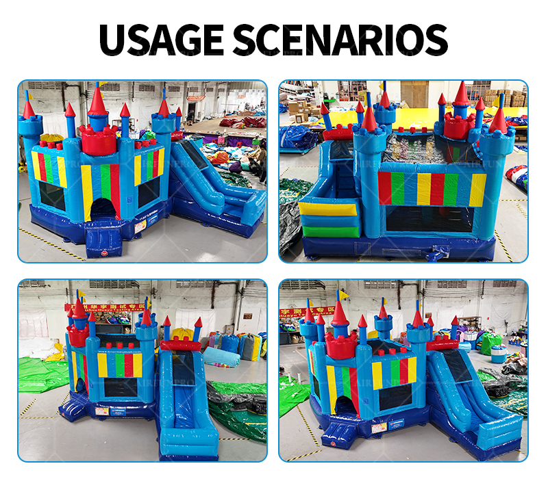 Custom Castle Inflatable Bounce House: 0.55mm Plato PVC, EN14960 Certified!