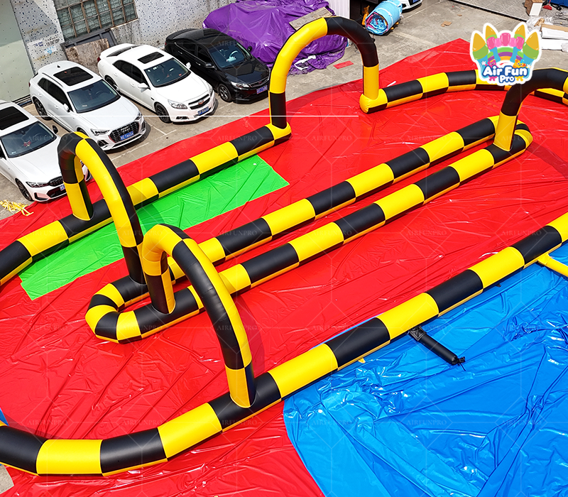 High Quality Custom Black Yellow Checkered PVC for with Arch for Public Sports Park