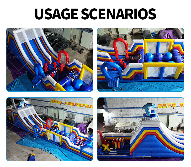 Shark Attack Inflatable Obstacle Course: Conquer the Ultimate Challenge!