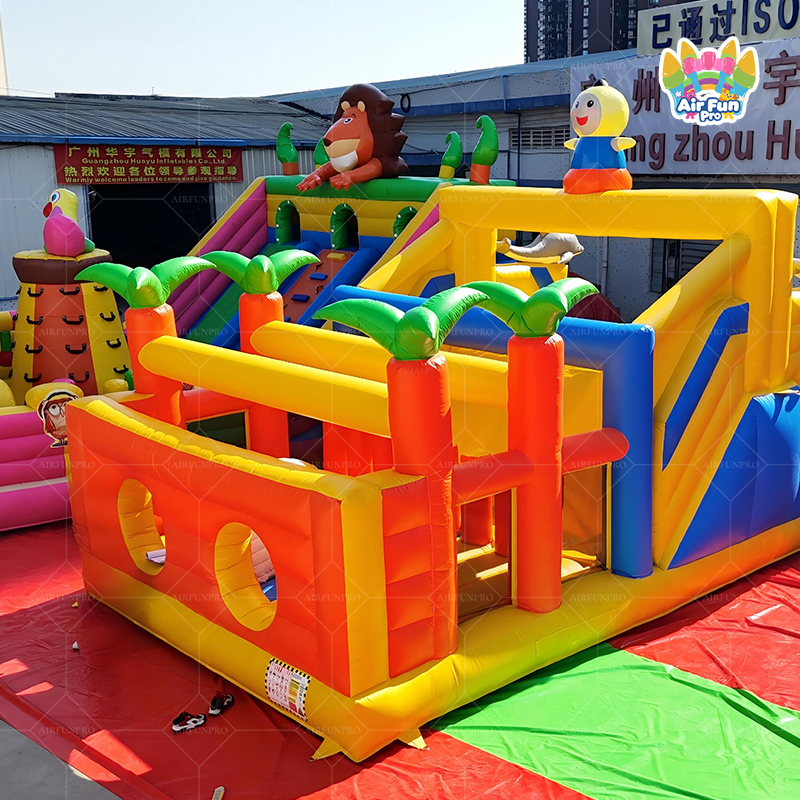 Custom Jungle Inflatable Obstacle Slide: 0.55mm Plato PVC, EN14960 Certified!