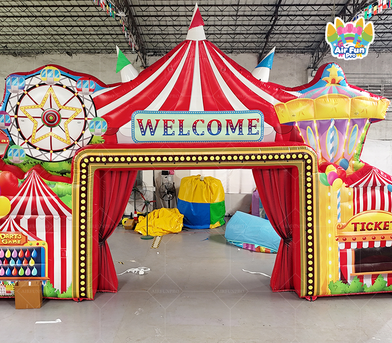 Customizable Carnival Welcome Inflatable Arch: Smiles Guaranteed for Every Guest