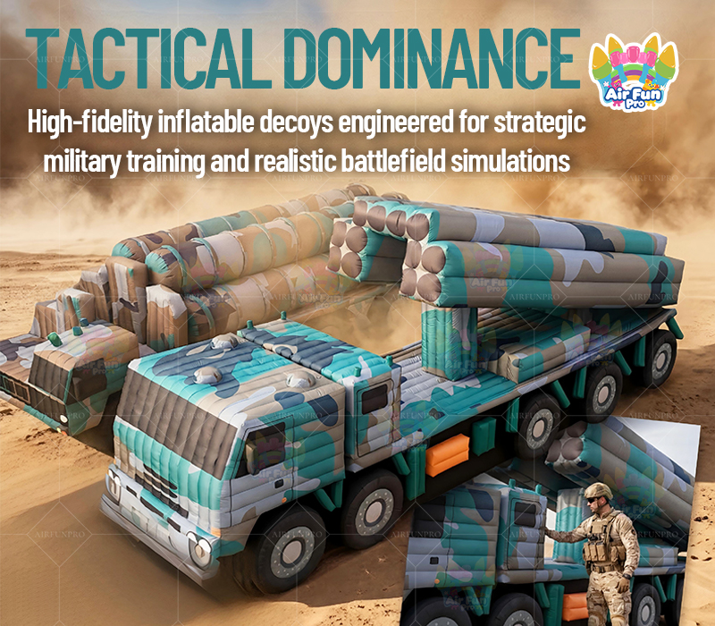 Camouflage Inflatable Military Vehicle Set: Realistic Simulation for Training