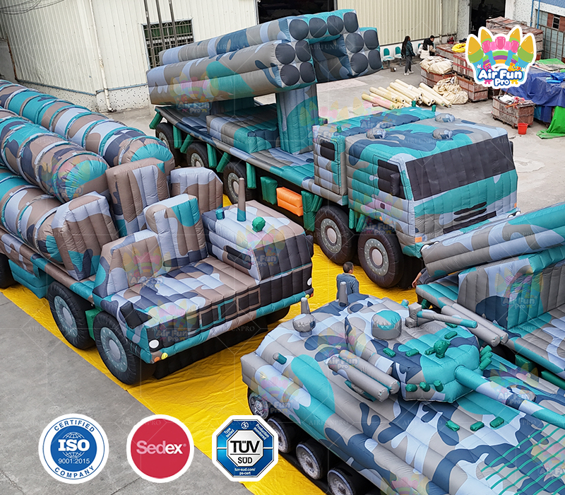 Camouflage Inflatable Military Vehicle Set: Realistic Simulation for Training