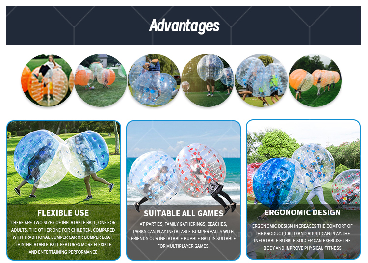 TPU And PVC Inflatable Bumper Bubble Ball for Outdoor Sports Factory Price For Sell