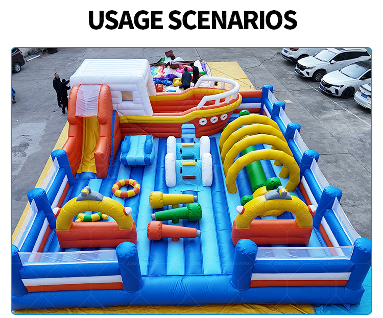 Customizable Large Inflatable Theme Park Obstacle Course