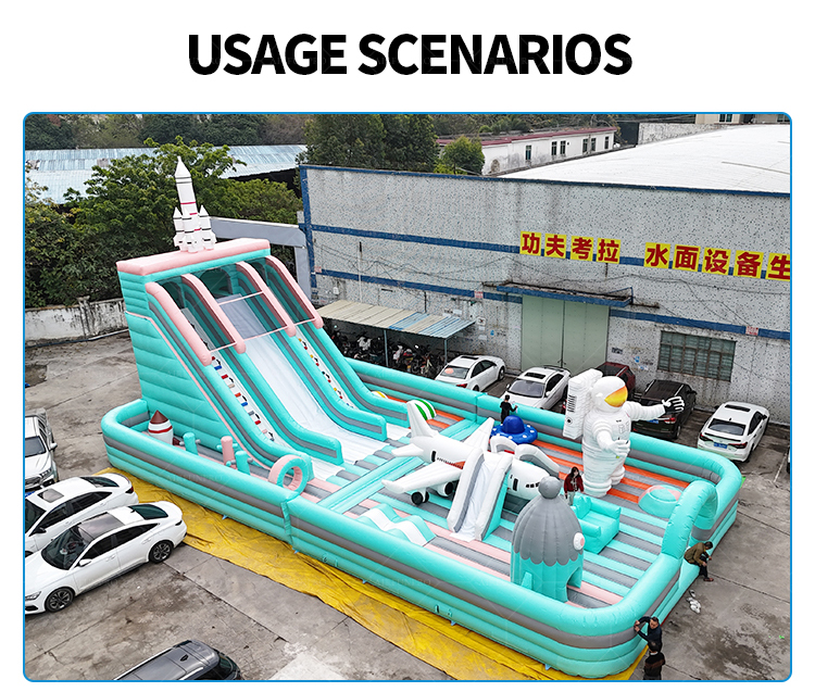 Customizable Size Large Inflatable Theme Park Obstacle Course Jumping Castle-Eco-Friendly PVC Material for Parties